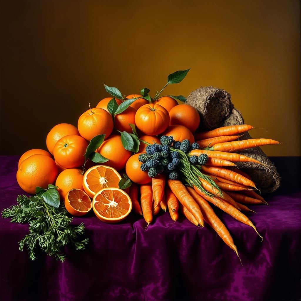 Dutch Masters Still Life with Citrus and Carrots