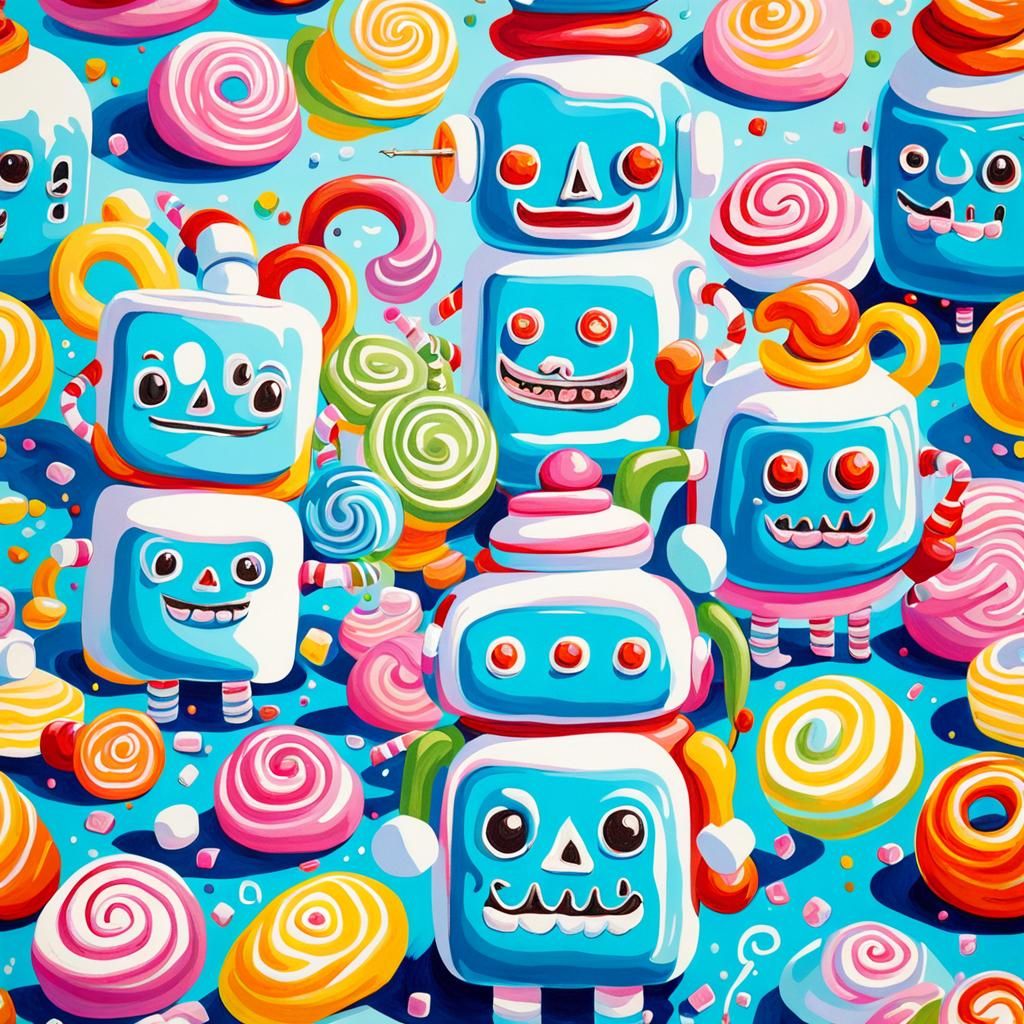 Marshmallow Robots in a Candyland Dreamscape