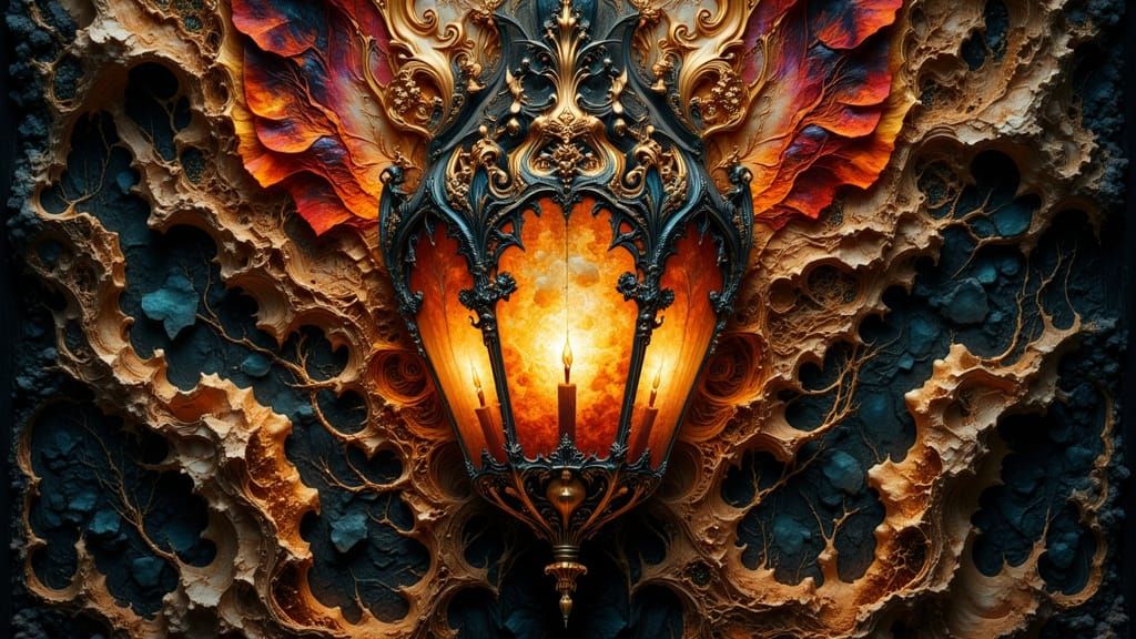 Majestic Venetian Lantern in Hyperrealistic Style