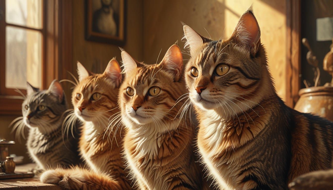 Cats as Generations in Digital Painting Style