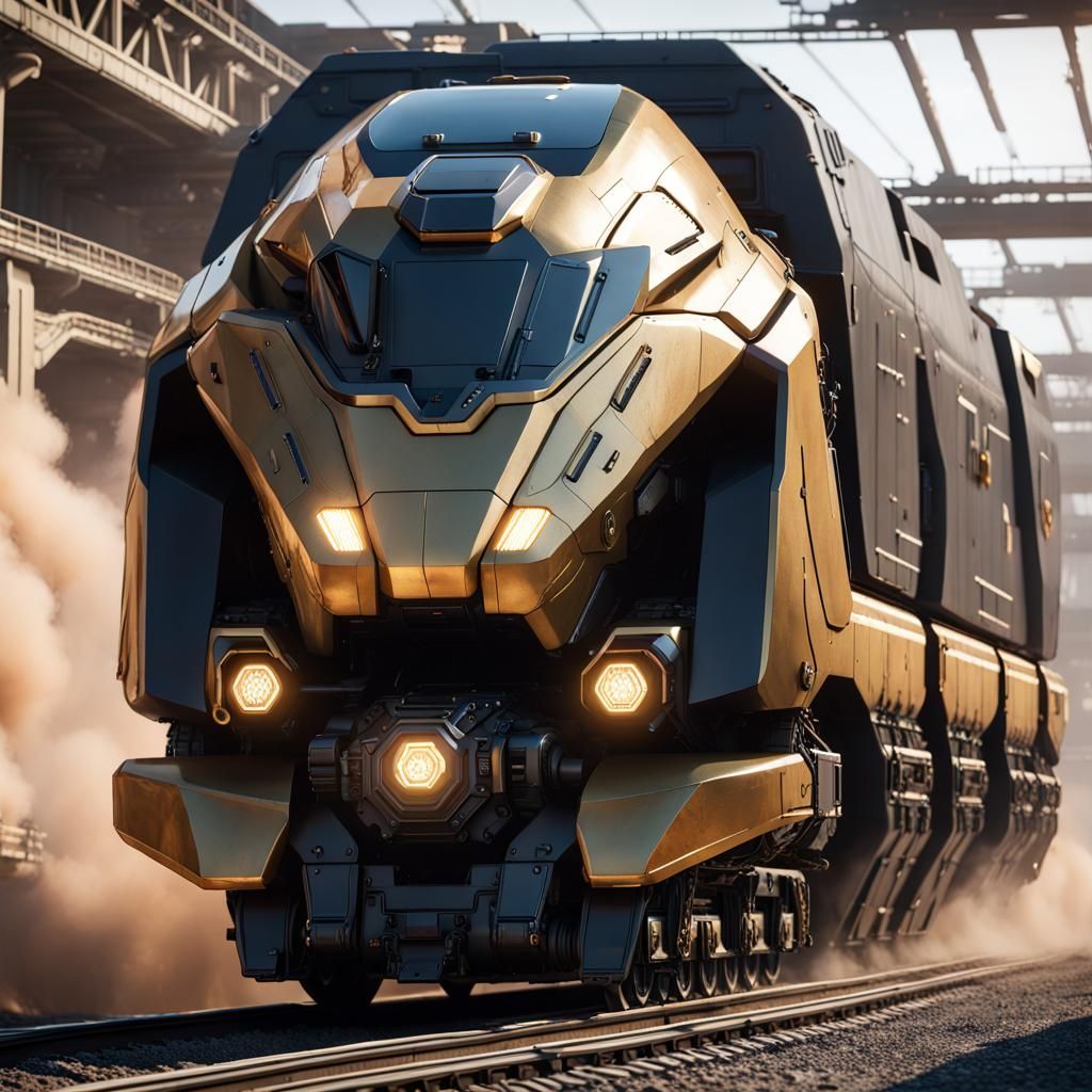 Futuristic Military Train in Detailed 3D Rendering