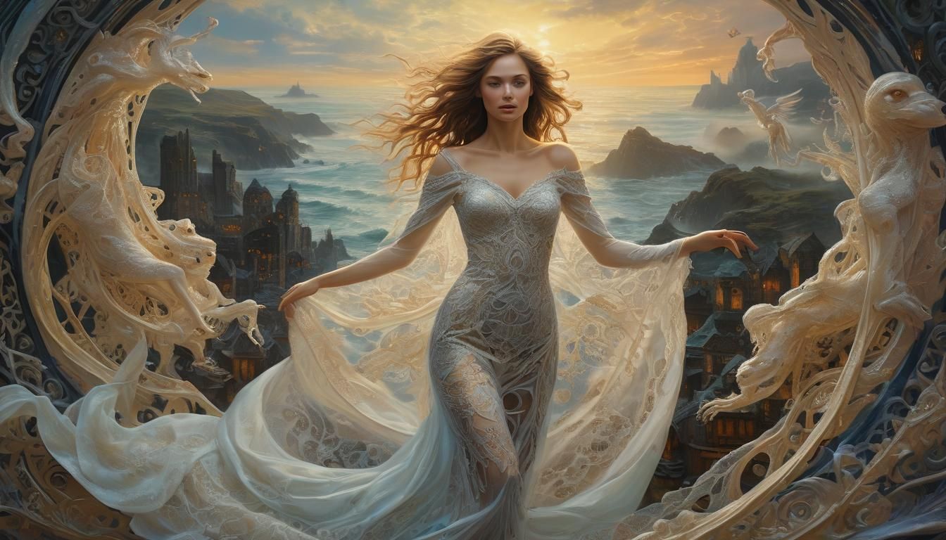 Woman in Painting Surrounded by Demons