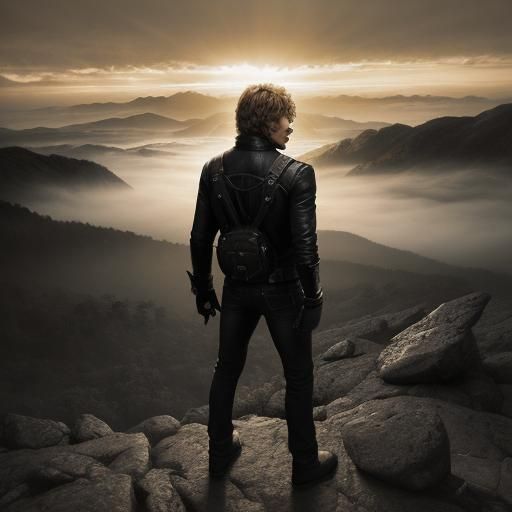 Bon Jovi Album Cover Art in Gritty Rock Style