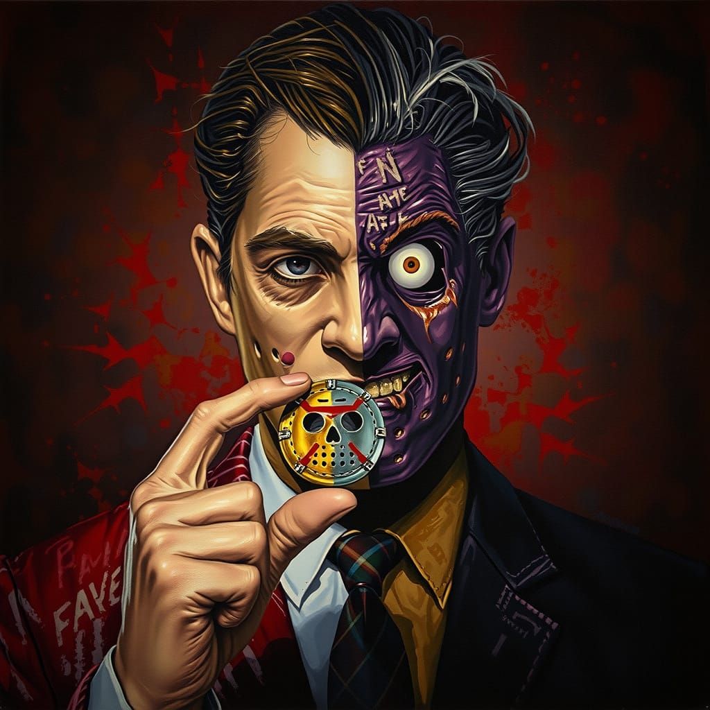 Eerie Forest: A Horror Oil Painting