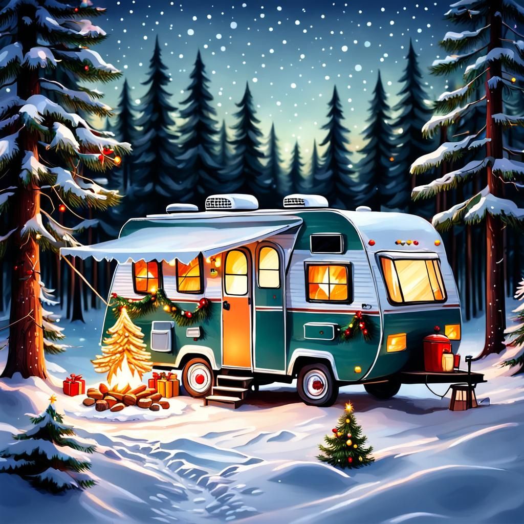 Winter Wonderland RV Christmas Scene