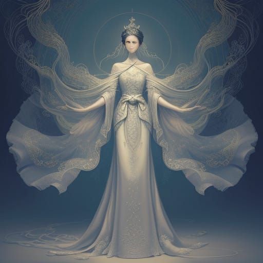 Ethereal Devotee in Candlelit Sanctuary