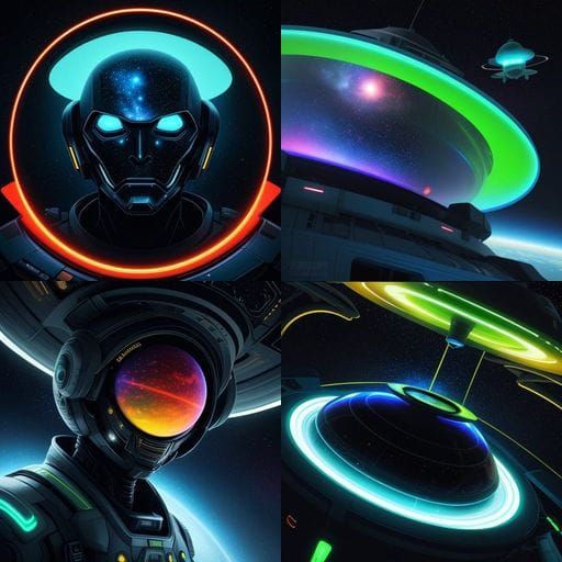 A Futuristic Alien in Mid-Flight