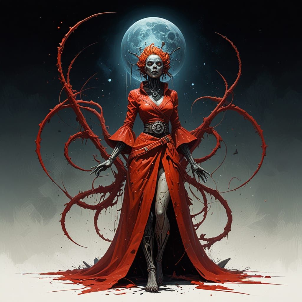 Ethereal Zombie Patrol Amidst Cosmic Punk Nebulae