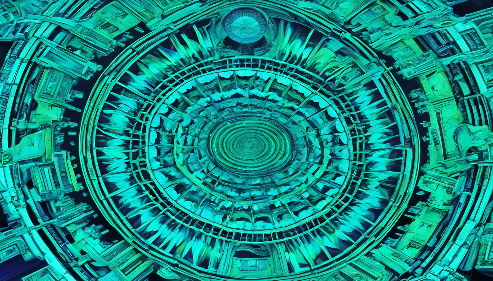 Futuristic Abstract Moneybill Design in Fluorescent Colors