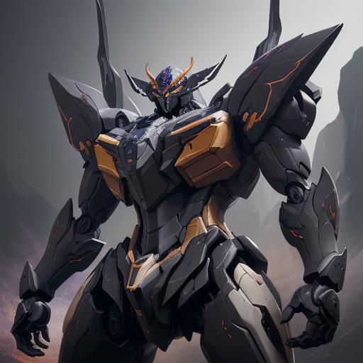 Black Jaguar Gundam Fusion in Detailed Matte Painting