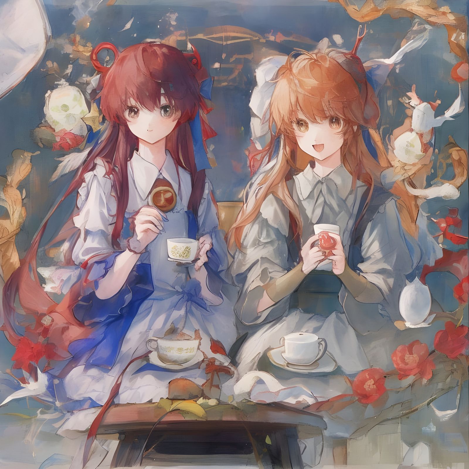 Anime Couple Enjoying Warm Sake