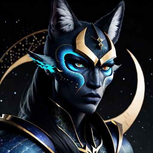 Fierce Celestial Visage Generated by AI