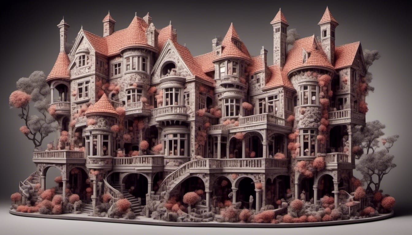 Detailed House with Unique Artistic Style