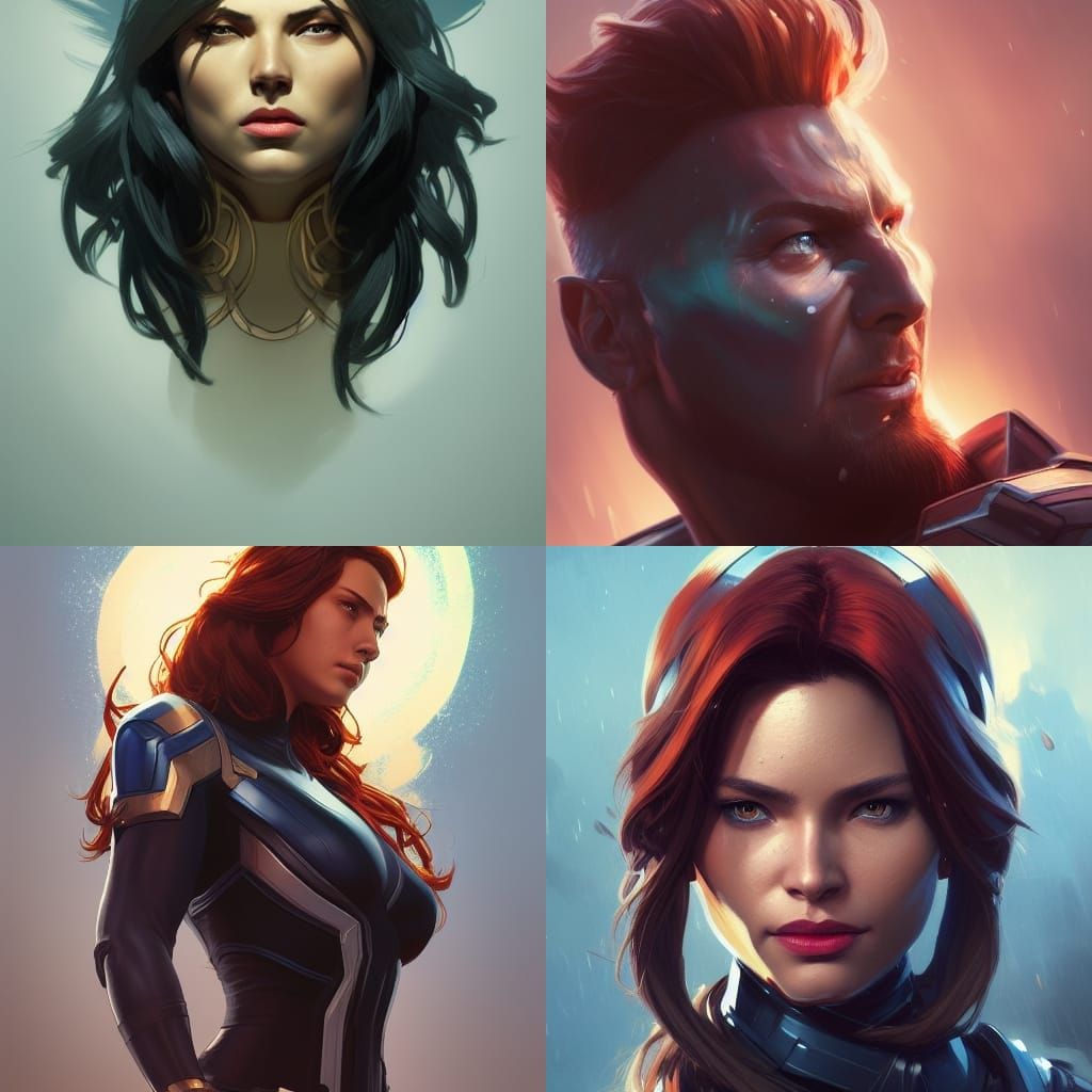 Marvel Avenger Portrait in Hyperdetailed Art Style