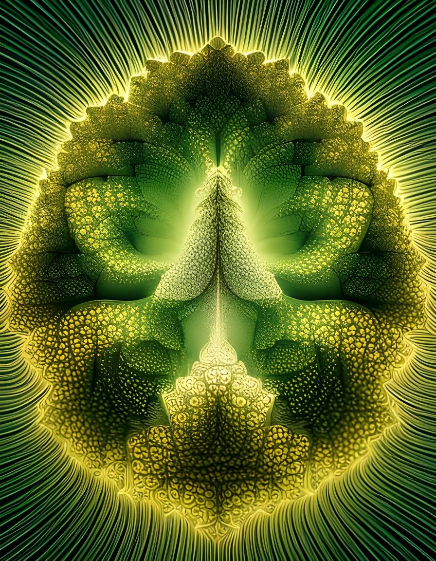 Abstract Geometric Sierpinski Pattern in Green