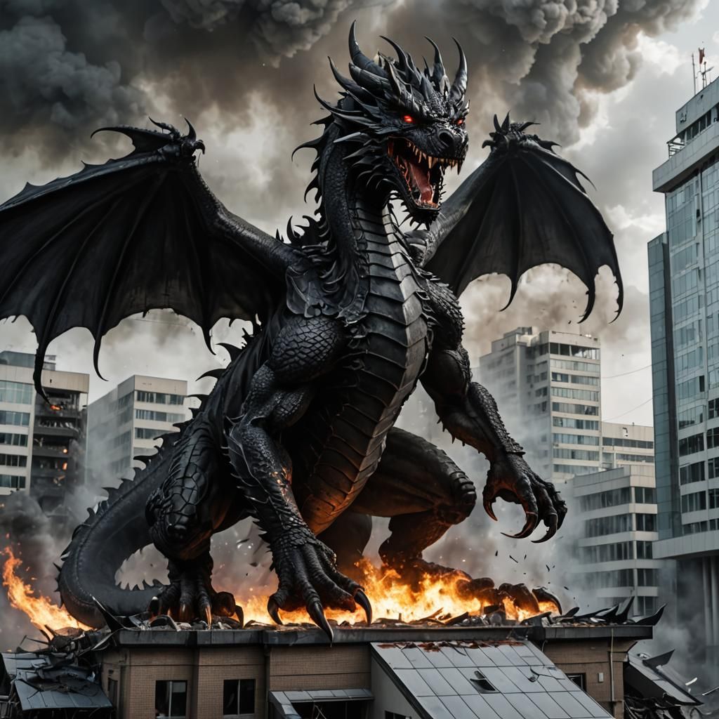 Fierce Black Dragon Destroys Hospital