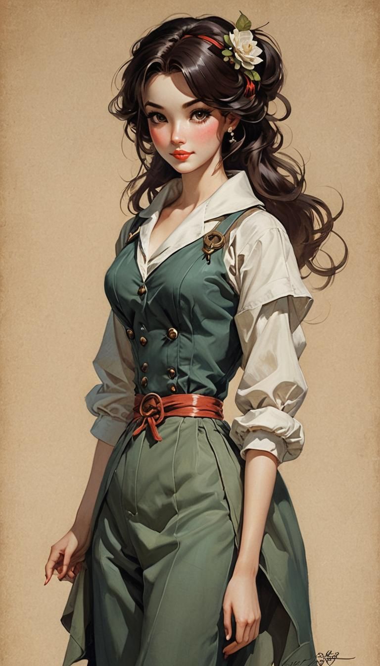 Anime Woman Doll with Glass Dress