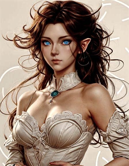 Anime Elven Portrait in Studio Trigger Style