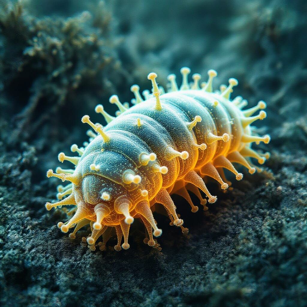 Microscopic View of Bioluminescent Cordyceps Infected Tardig...
