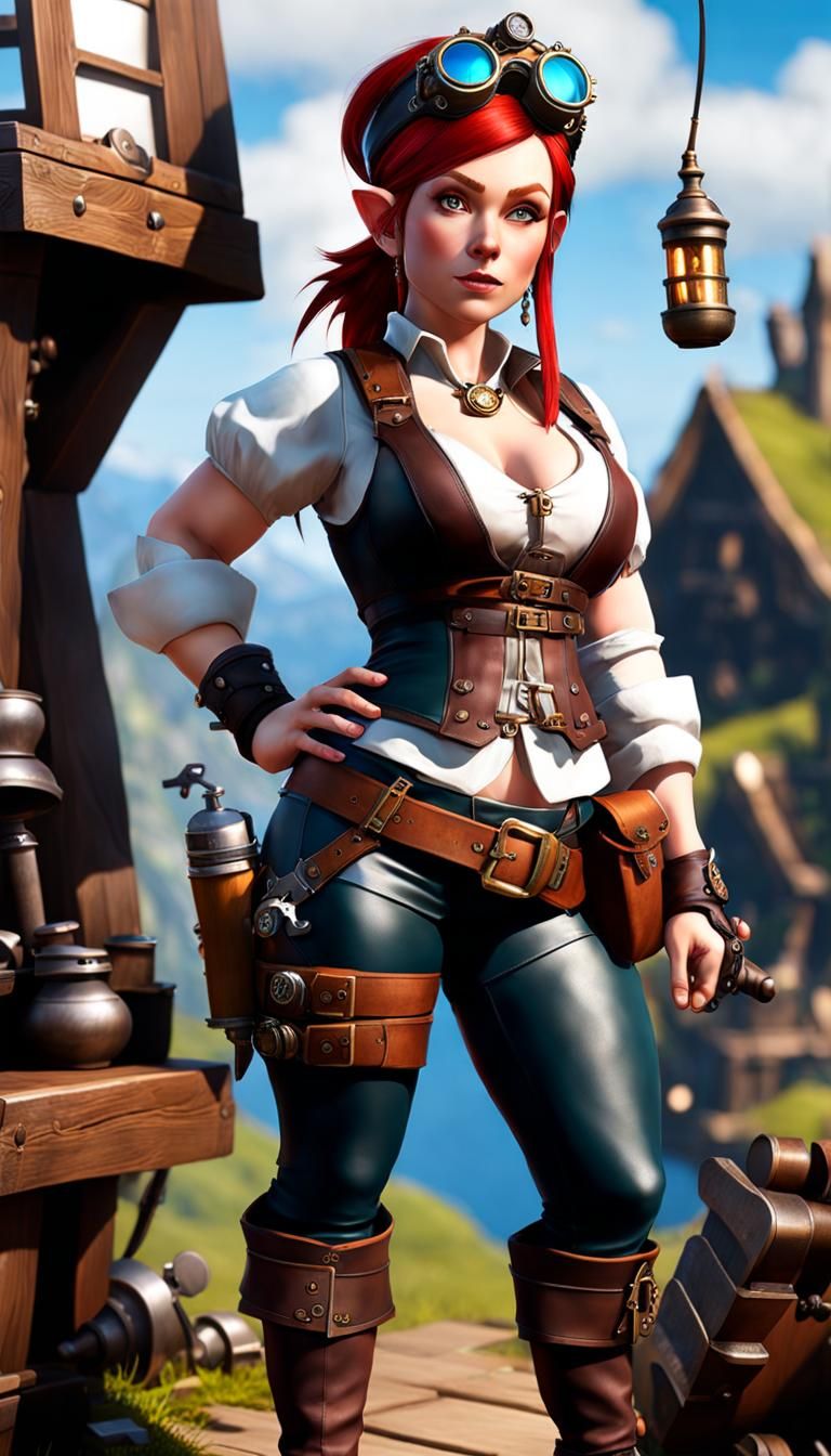 Steampunk Gnome Artificer with Flintlock Pistol