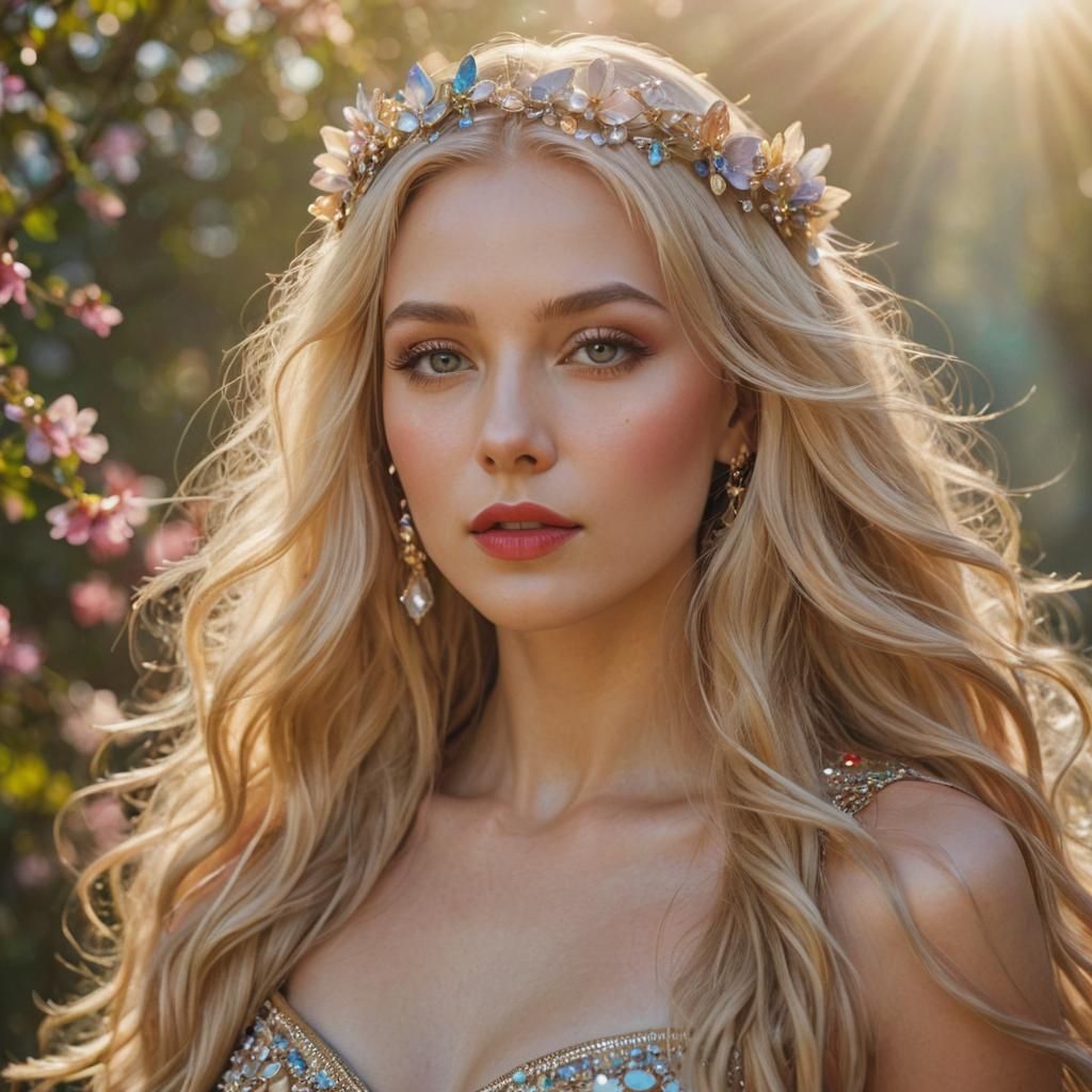 Fantasy Goddess Portrait in Art Nouveau Style