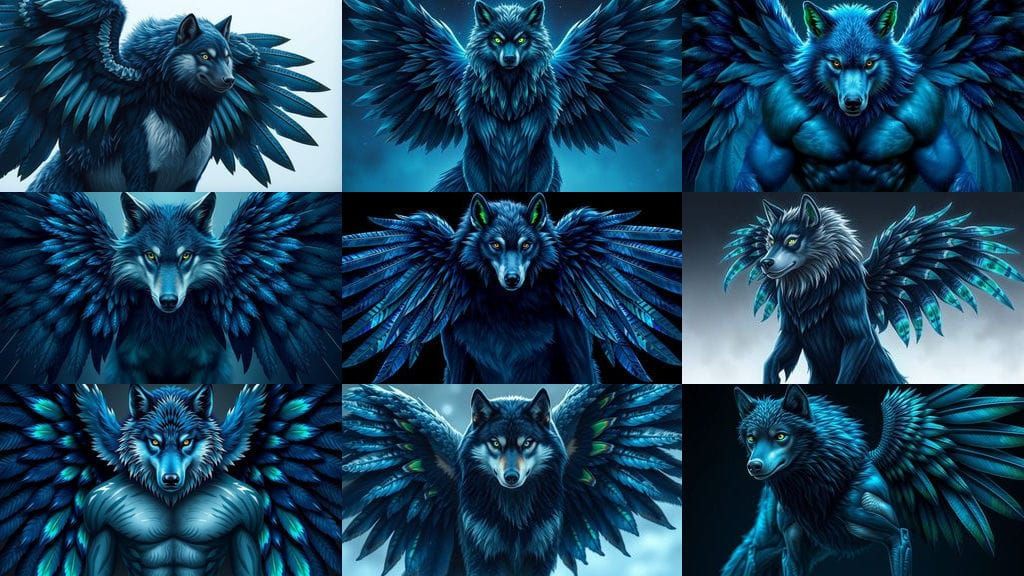 Ethereal Night Guardian - A Majestic Hybrid of Wolf, Husky, ...