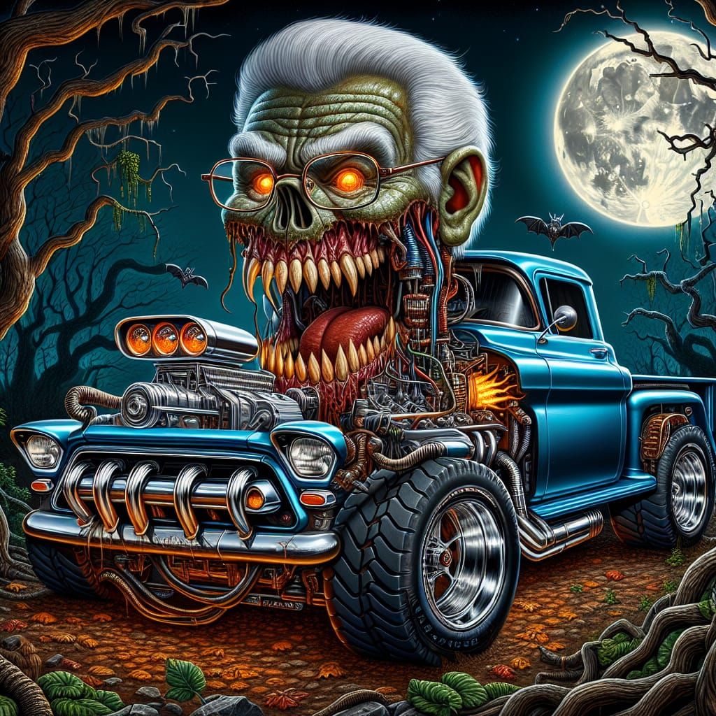 Halloween Monster Truck in Spooky Forest