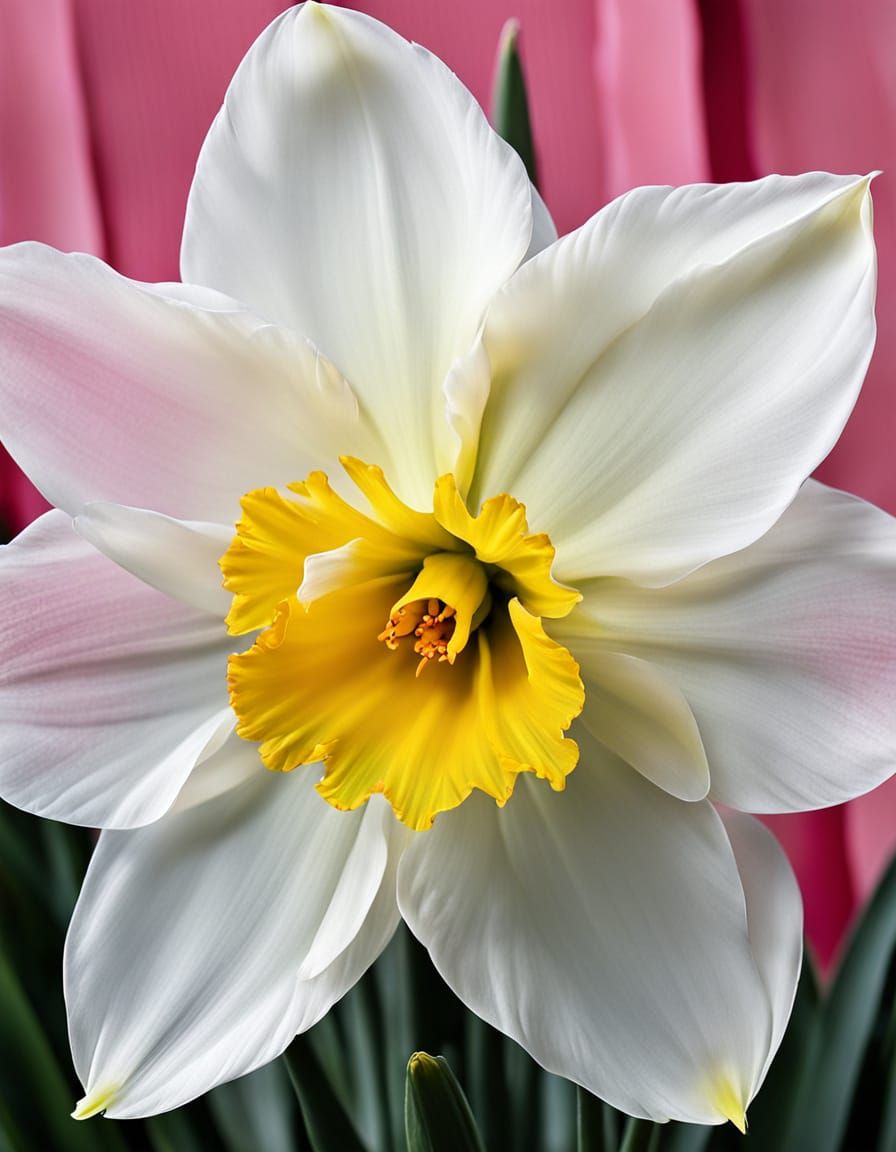 Vibrant Abstract Daffodil in Close-Up