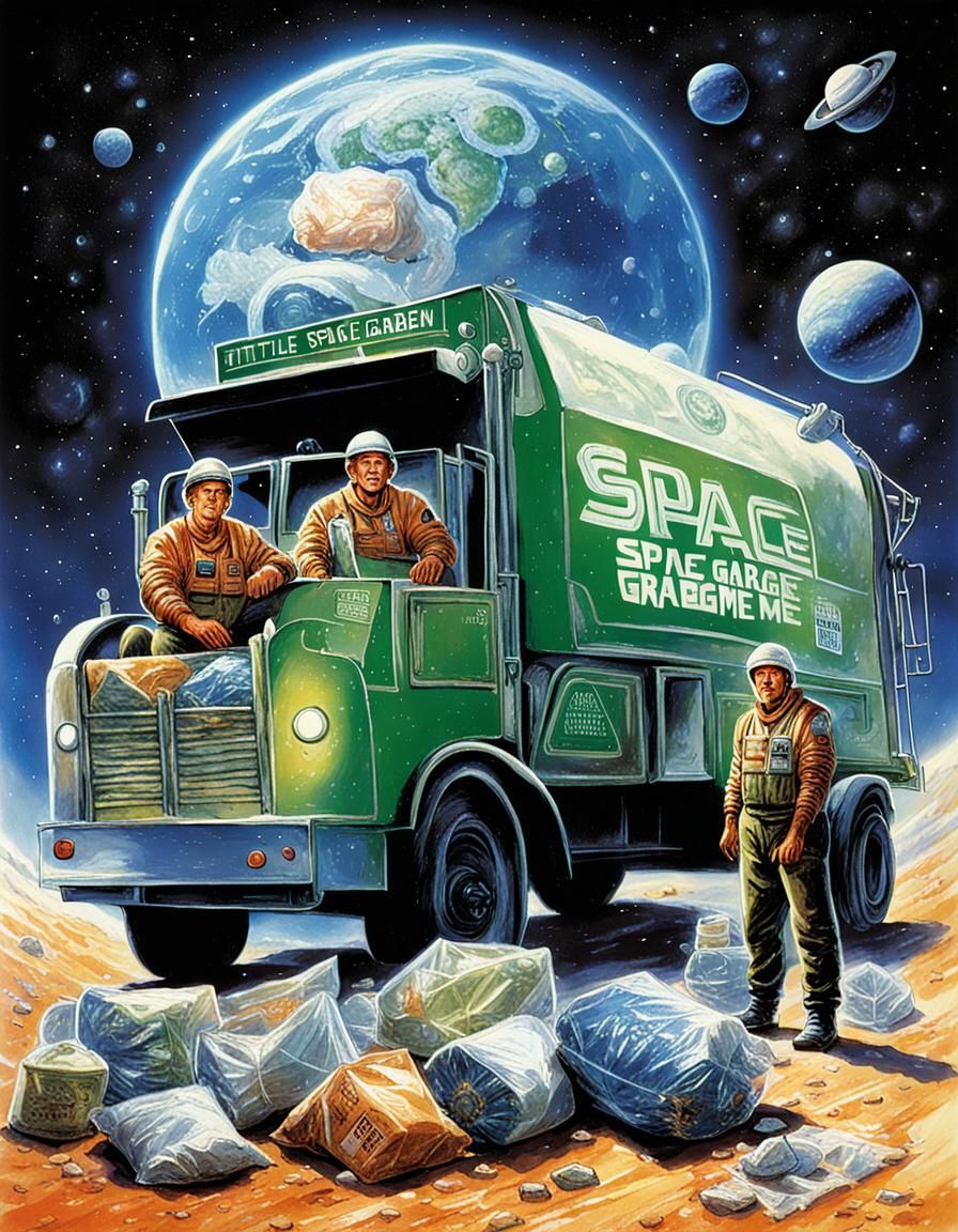Movie Poster: Space Garbage Men, Drew Struzan Style