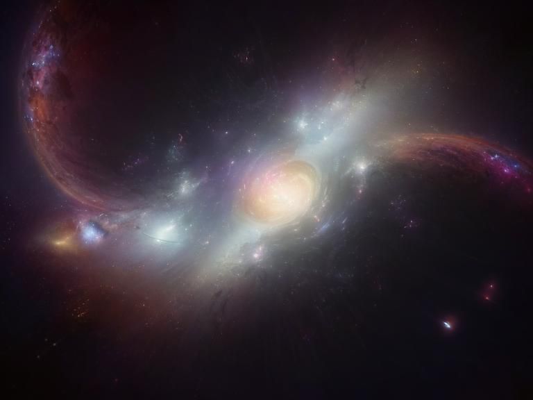 Cosmic Astral Universe Illustration in Mixed Media