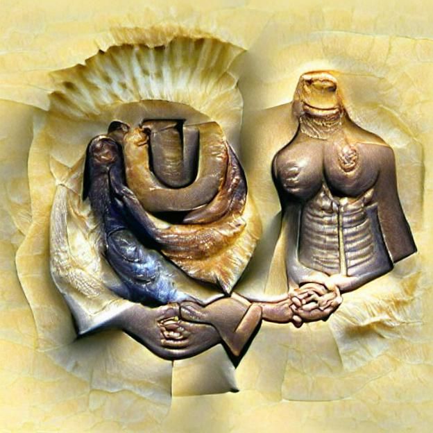 Abstract Union of Male and Female Symbolism