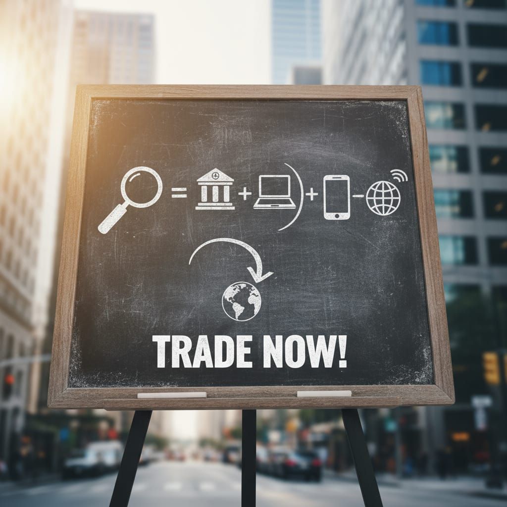 Abstract Symbols and Emojis with Technology Theme