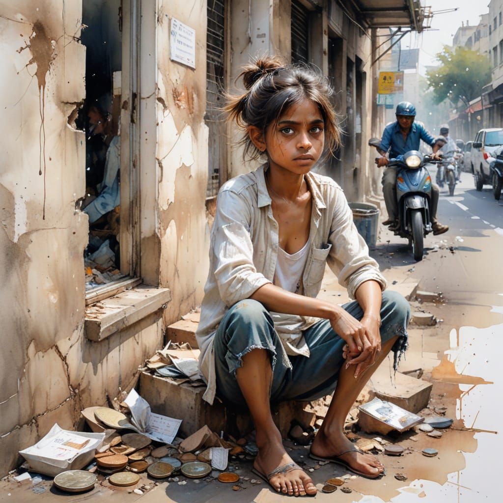 A Young Indian Girl's Kindness Shines Amidst Mumbai's Bustli...