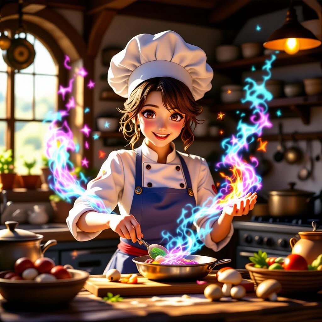 Youthful TTYD Chef Zess T Cooking with Magic and Mushrooms