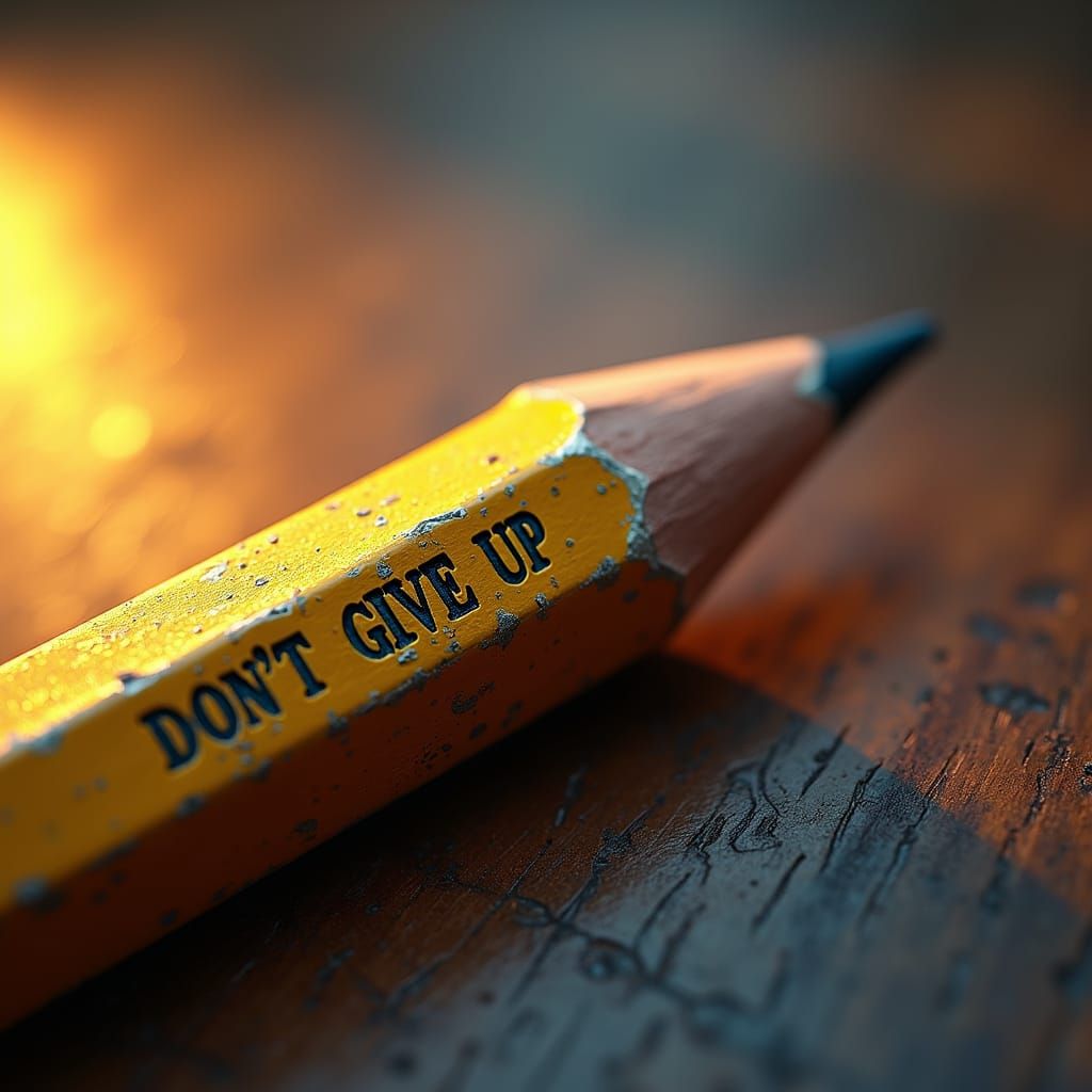 A macro shot of a common yellow pencil with a serif font wri...