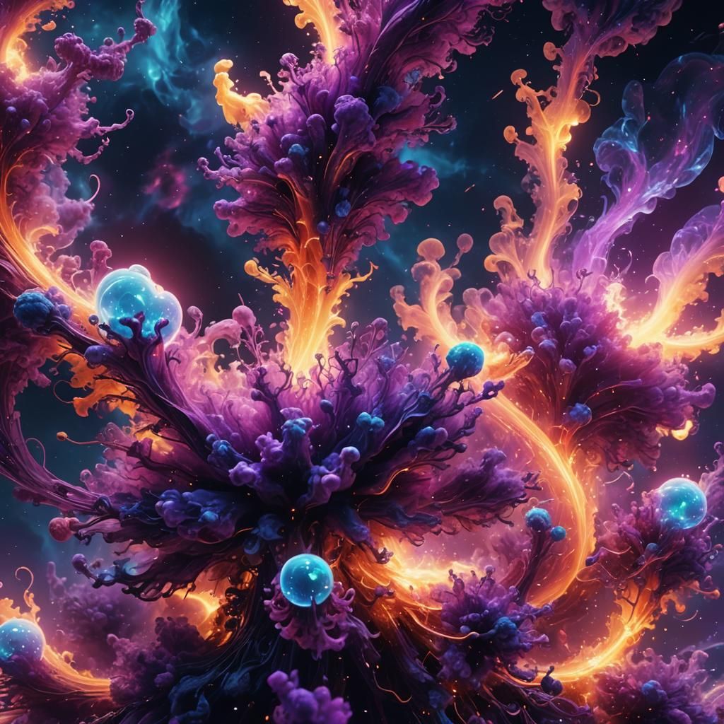 Chemical Reaction in Space as Digital Art