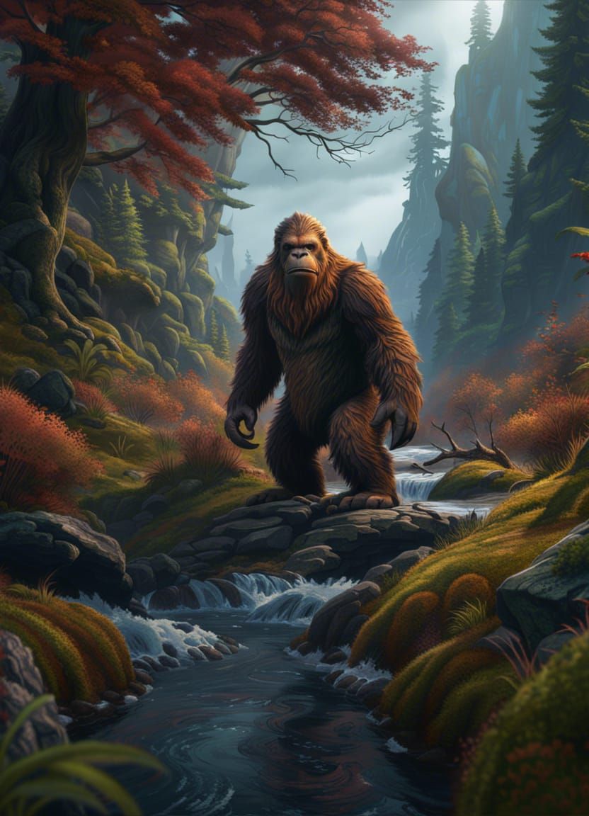 Bigfoot and Nessy in Scotland: Fantasy Concept Art