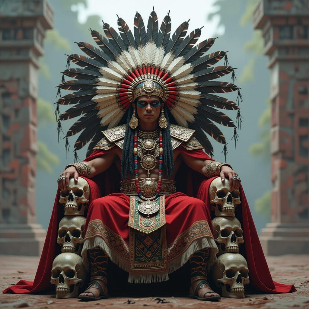 K'inich Enthroned: Mesoamerican God of Spider Whispers