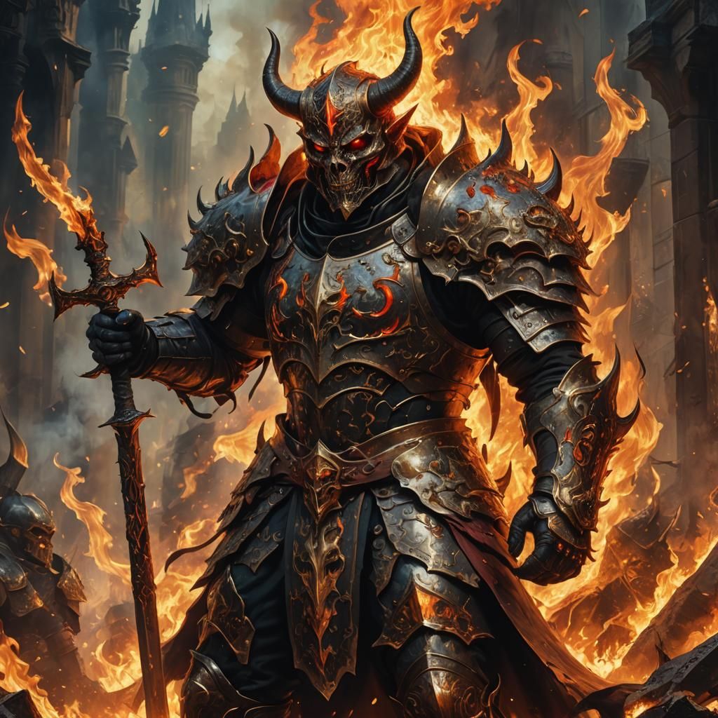 The Devil's Warrior in Hellish Armor