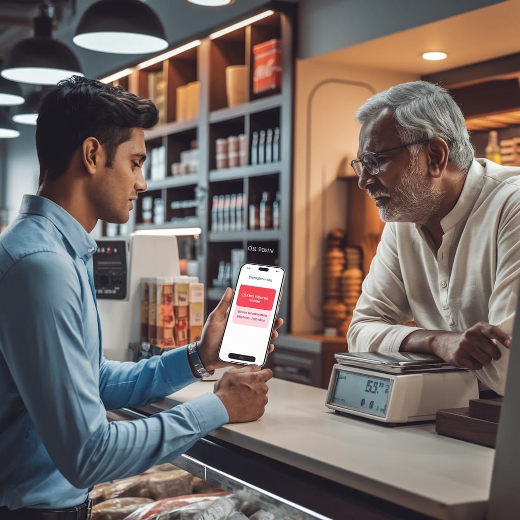 Young Indian Man at Modern Kirana Store
