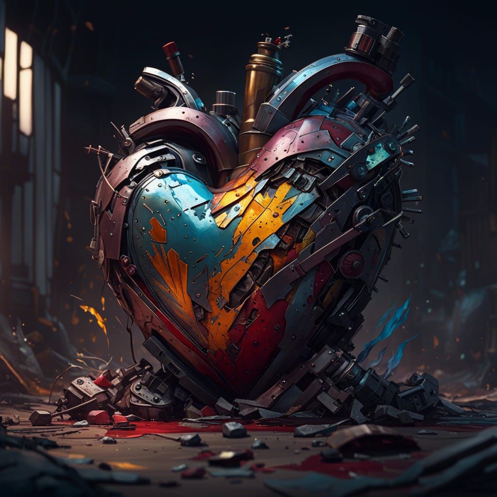 Broken Poisoned Heart Concept Art in Anime Style
