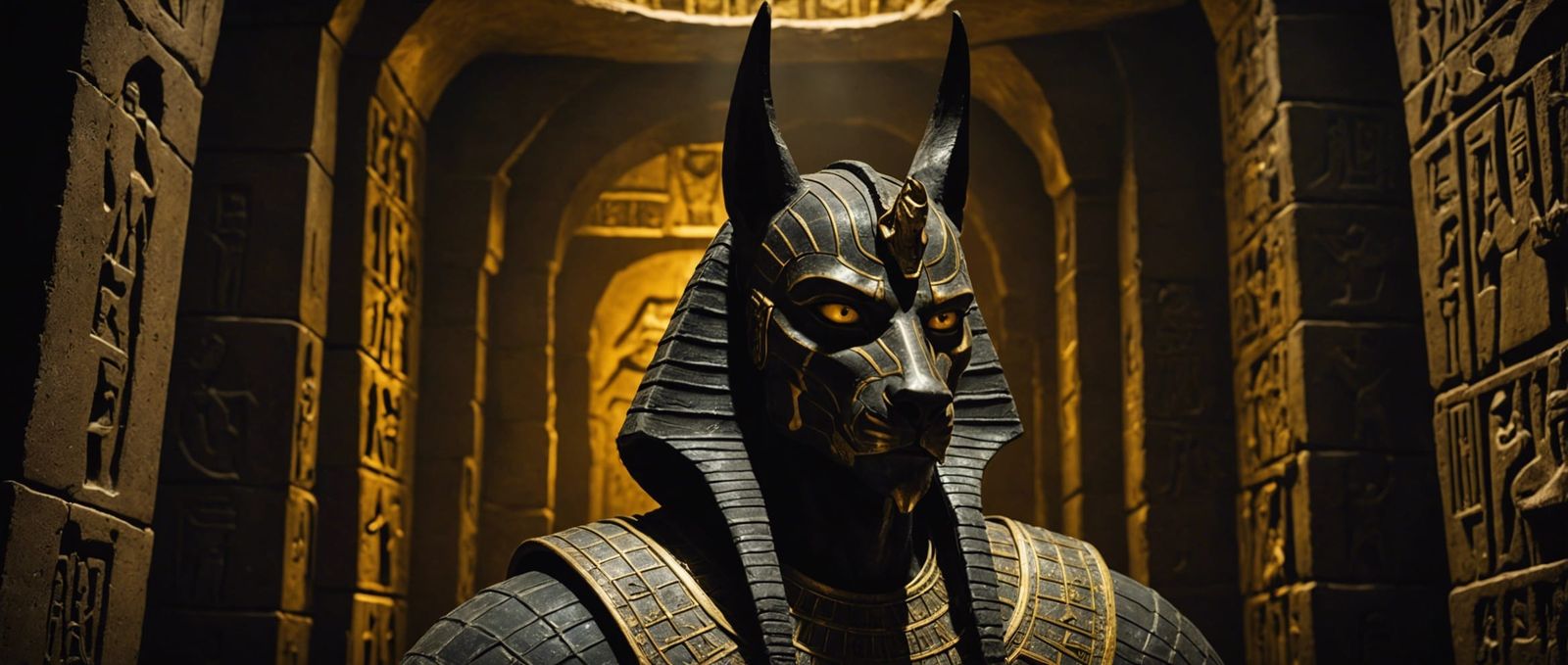 Anubis in Gold Armor Guarding Tombs