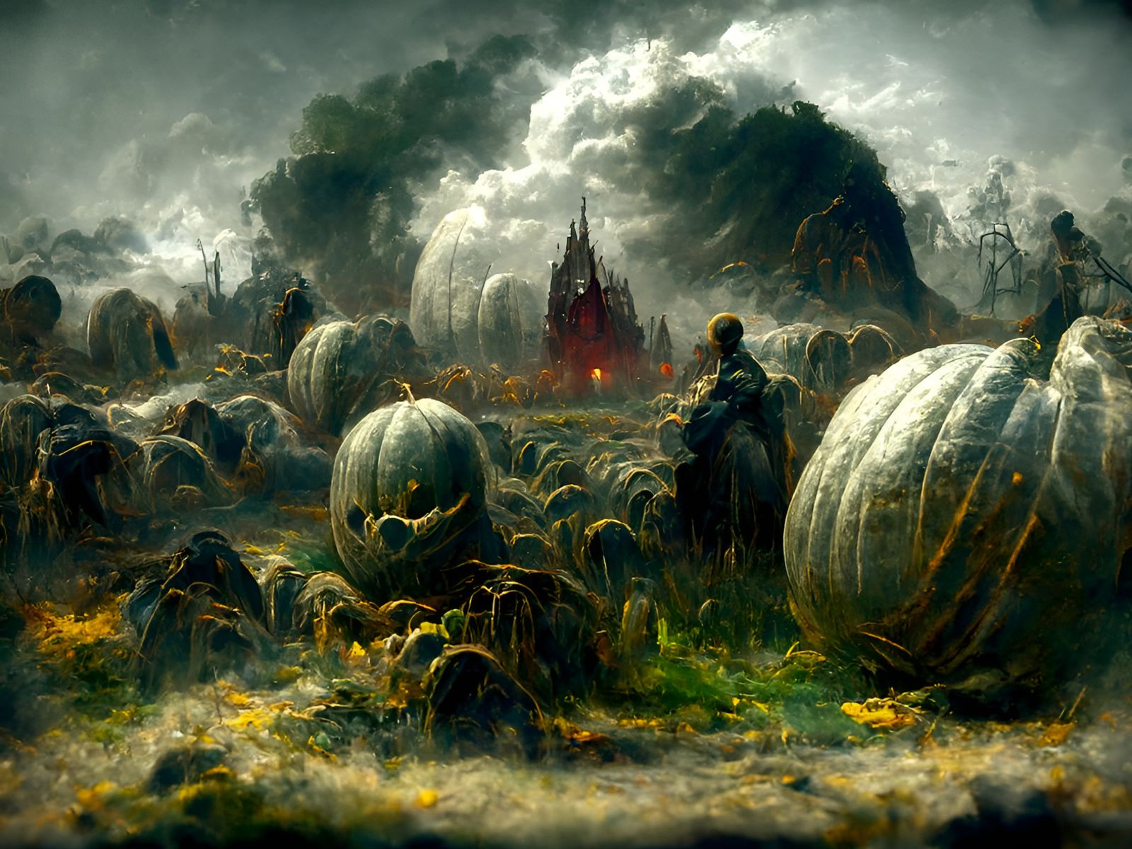 Sinister Animated Pumpkins in Autumnal Gothic Art