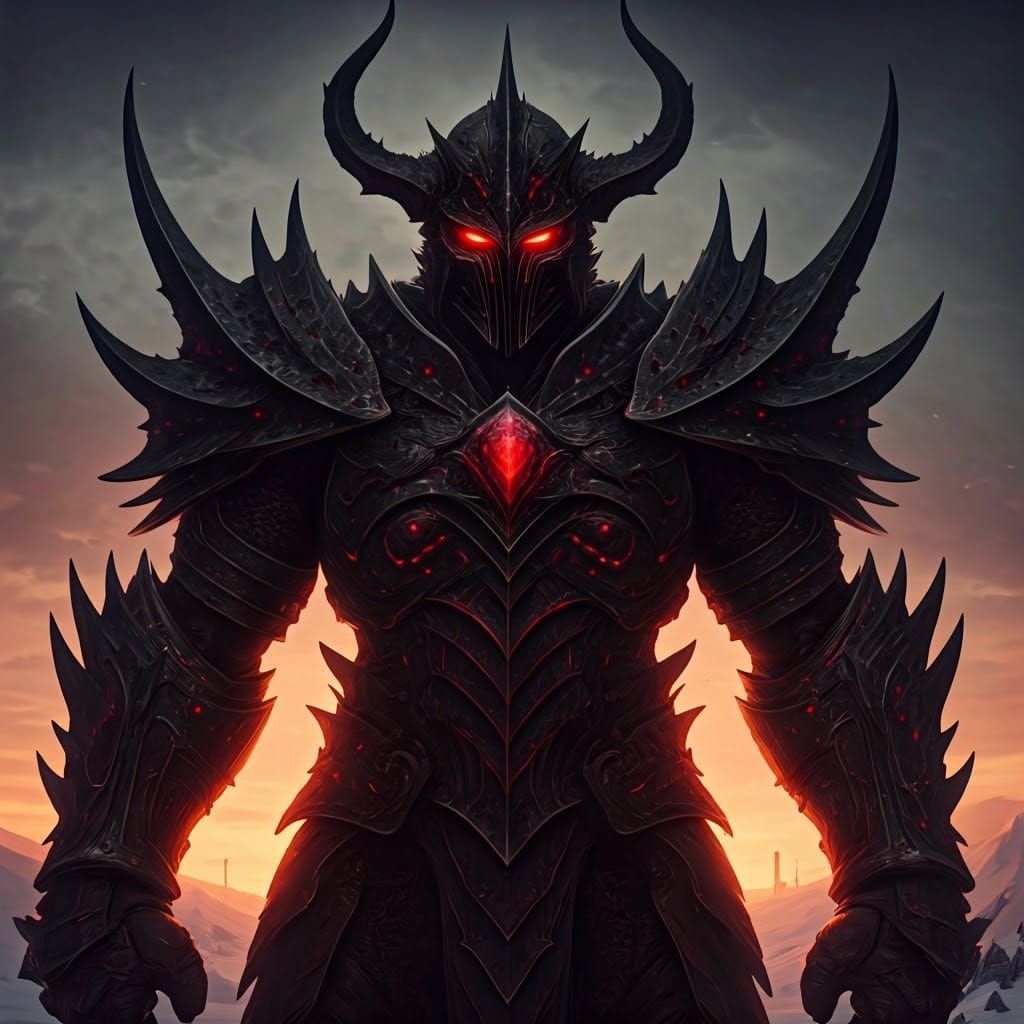 Massive Fiendish Armor Towering Over Antarctica