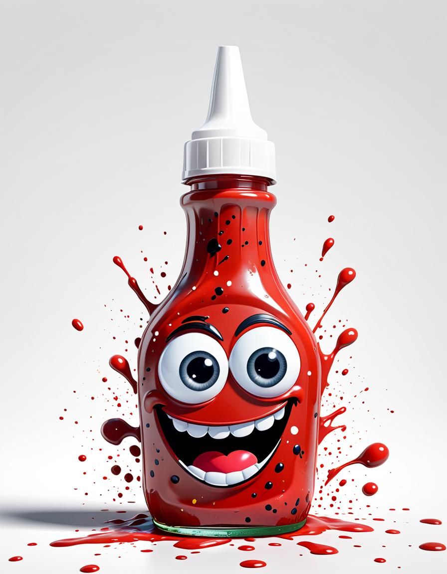 goggle-eyed squeeze ketchup bottle 👀