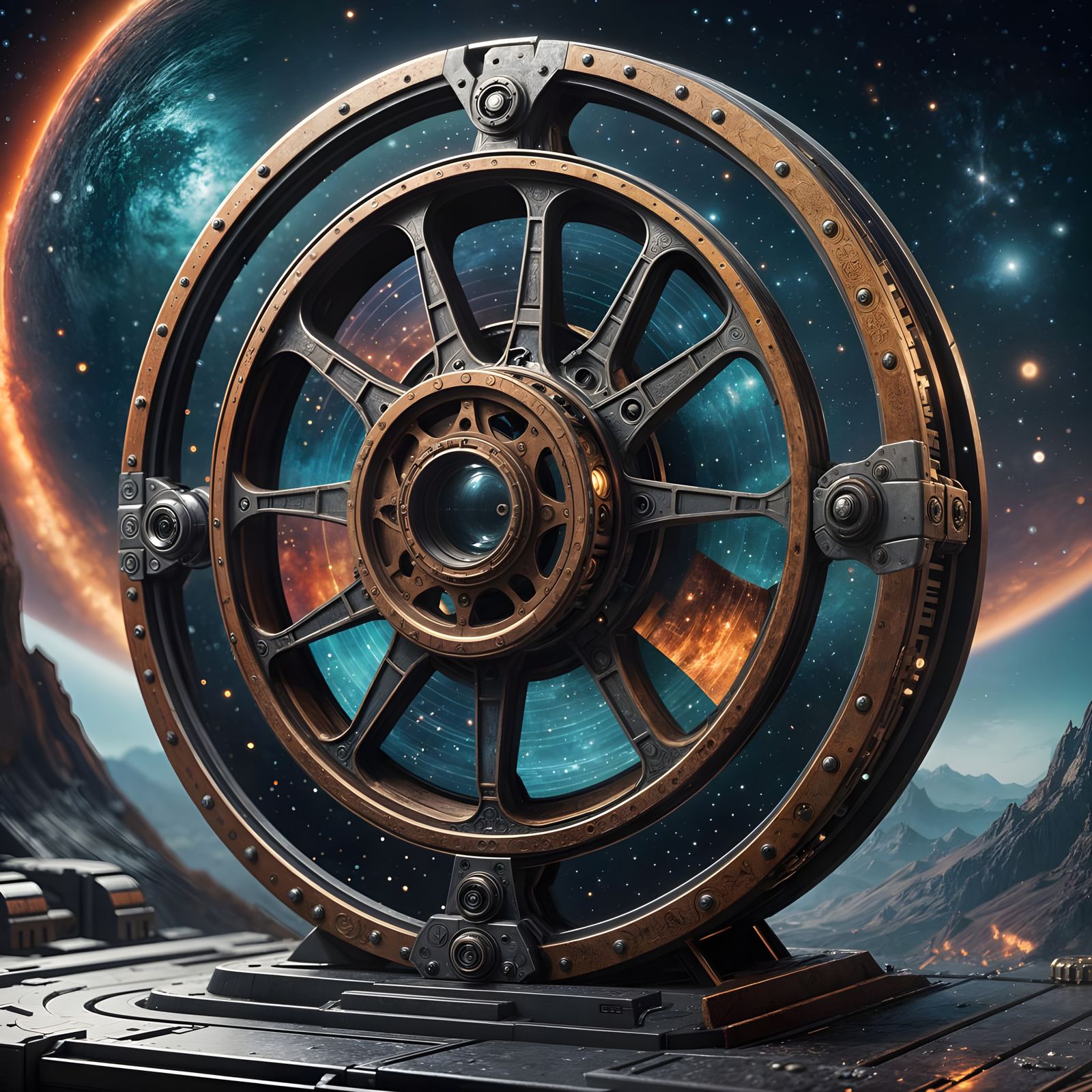 Ethereal Filmstrip in Cosmic Space