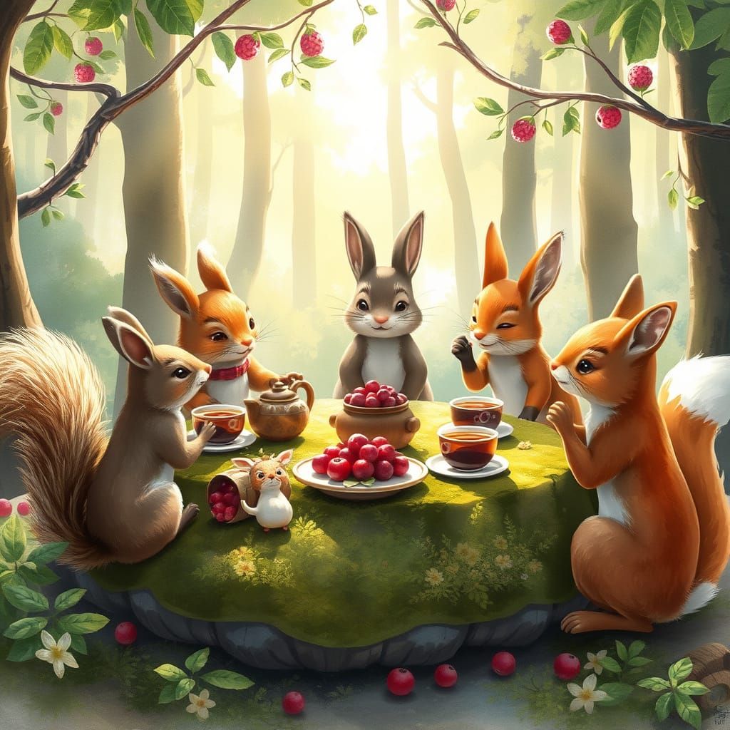 Woodland Creatures Host Whimsical Tea Party