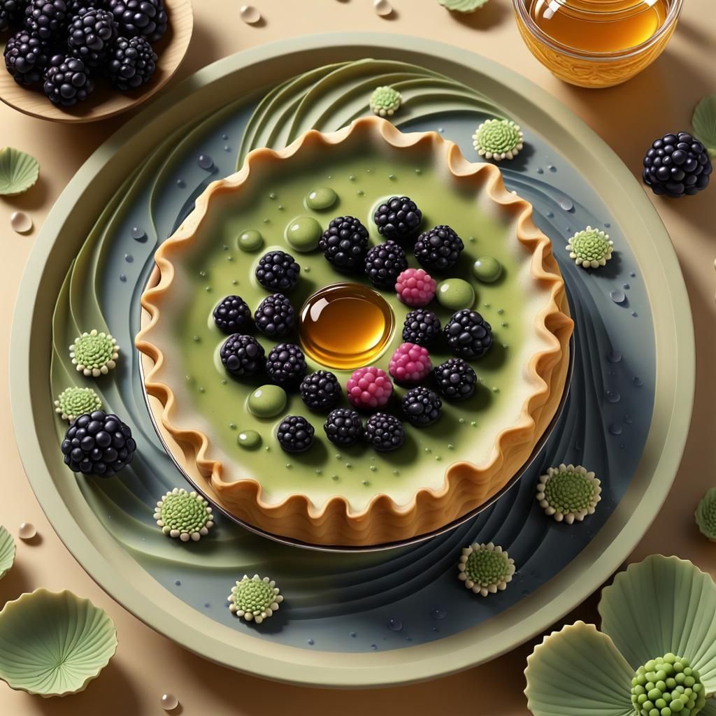 Miniature Honey Blackberry Pie in Zen Garden