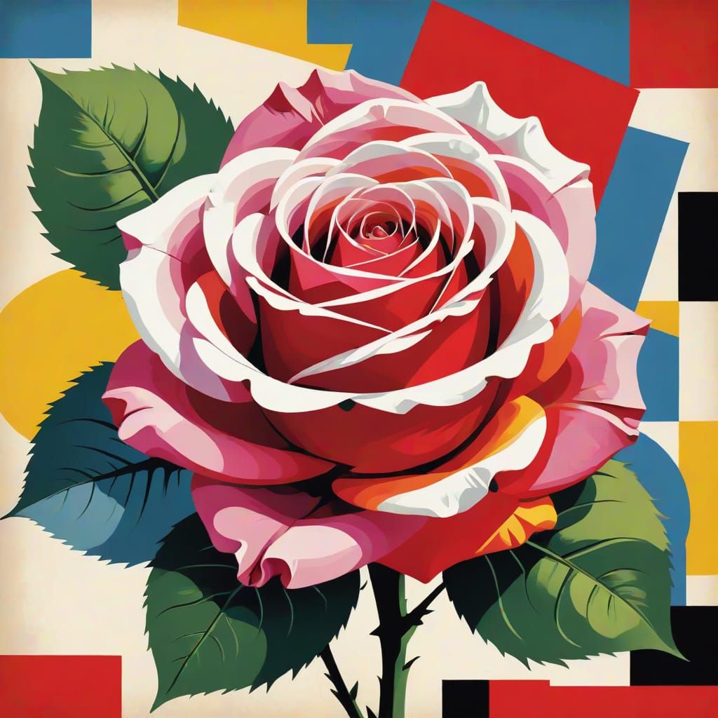 Chaotic Rose in Bauhaus Style