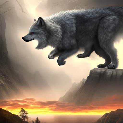 Elemental Wolf: Epic Digital Matte Painting